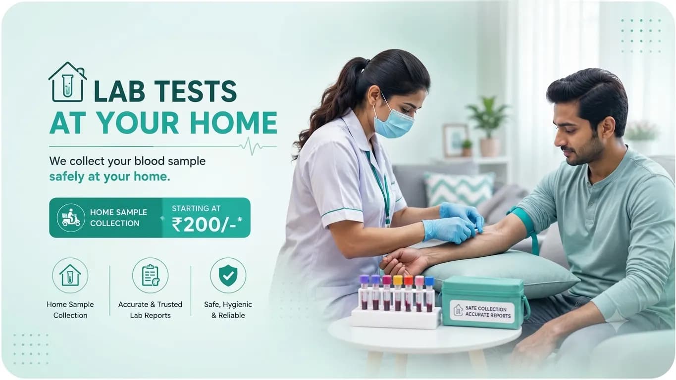 MedicoBharat ki trained phlebotomist Varanasi me ek patient ke ghar par blood sample le rahi hain